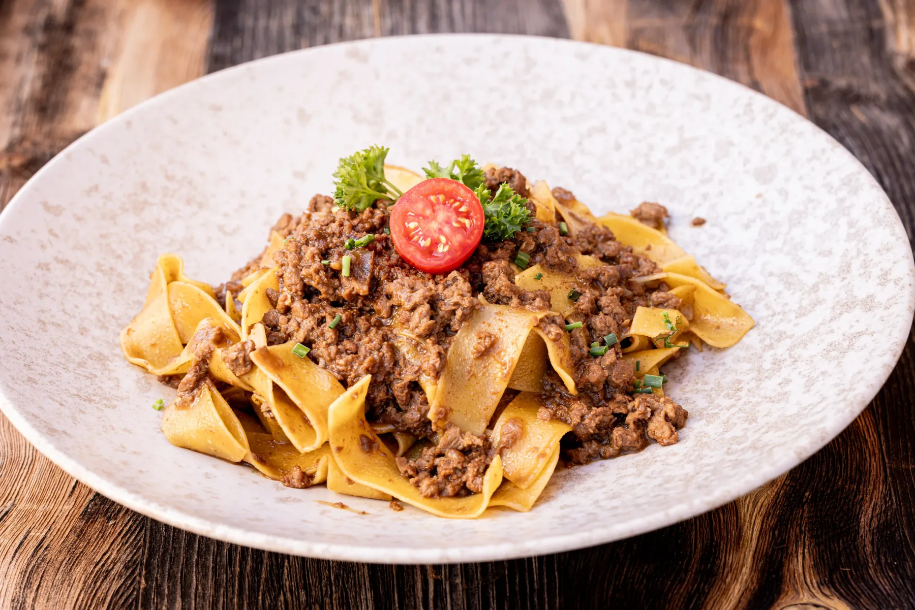 Pappardelle fatte in casa al ragù di cervo