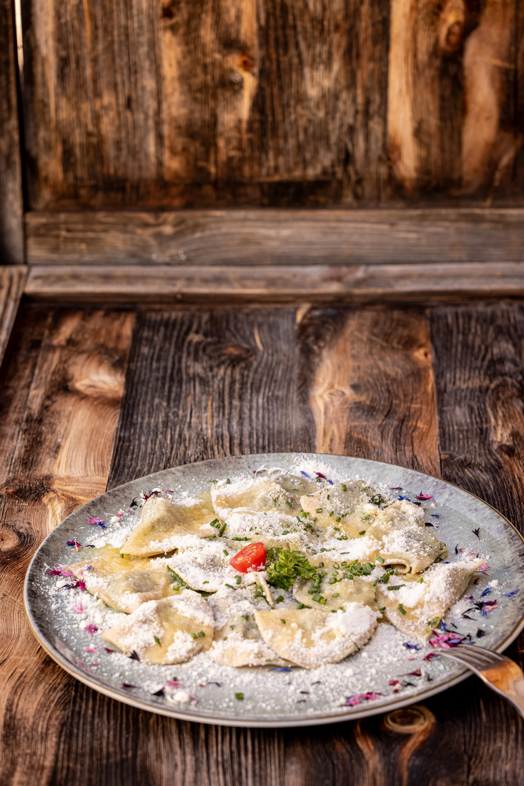 Schlutzkrapfen fatti in casa alla Baita Odles